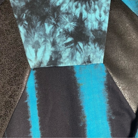 Nuvula Mixed Print Bodycon Mini Dress Tie Dye & Faux Sequin Long Sleeve Small - Picture 3 of 12